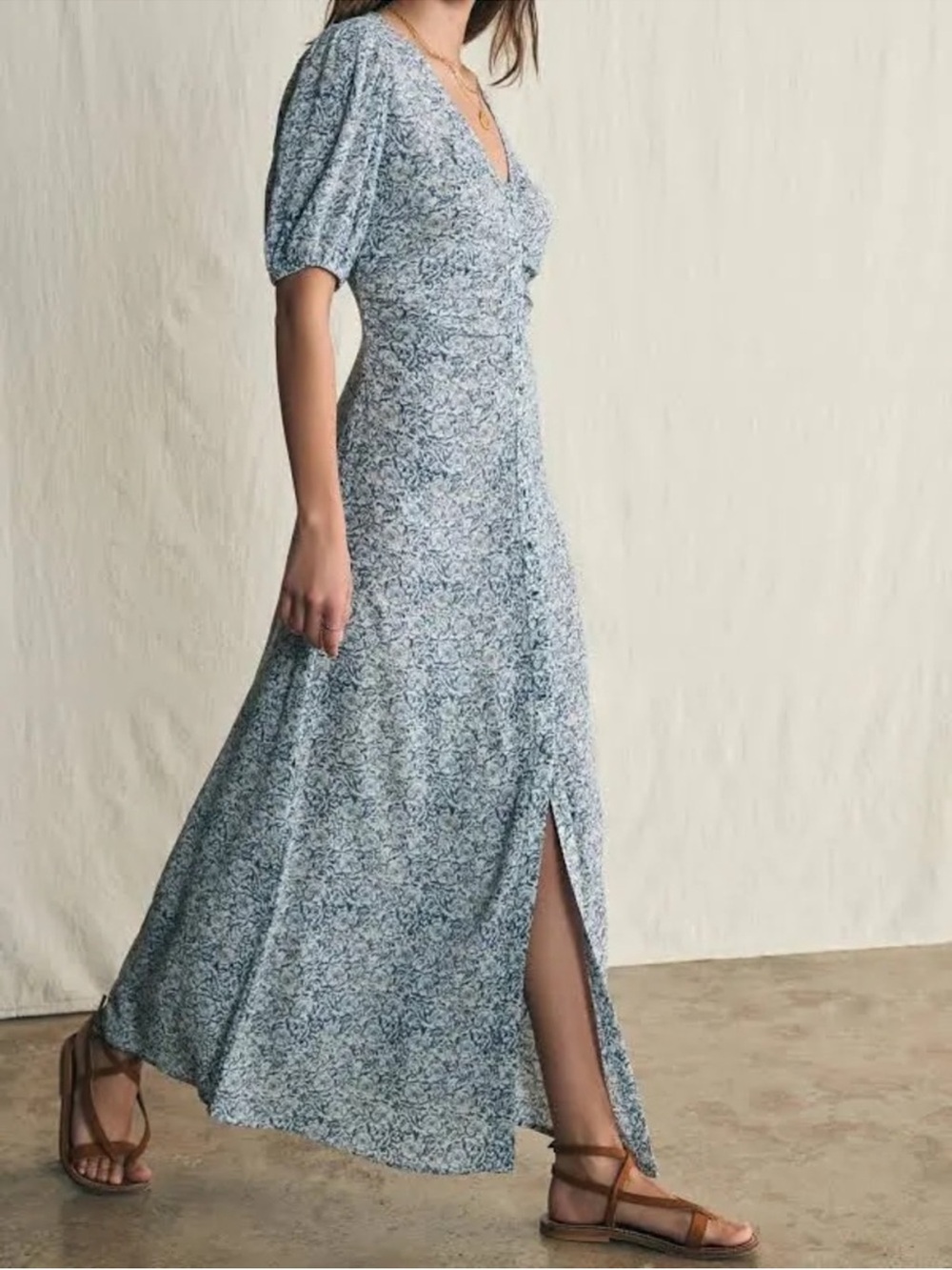 NWT Faherty Sorrento Dress Cream Imma Floral - Size M